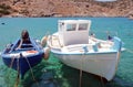 Greece Ã¢â¬â Irakleia island:  Small fishing boats at bay. Royalty Free Stock Photo